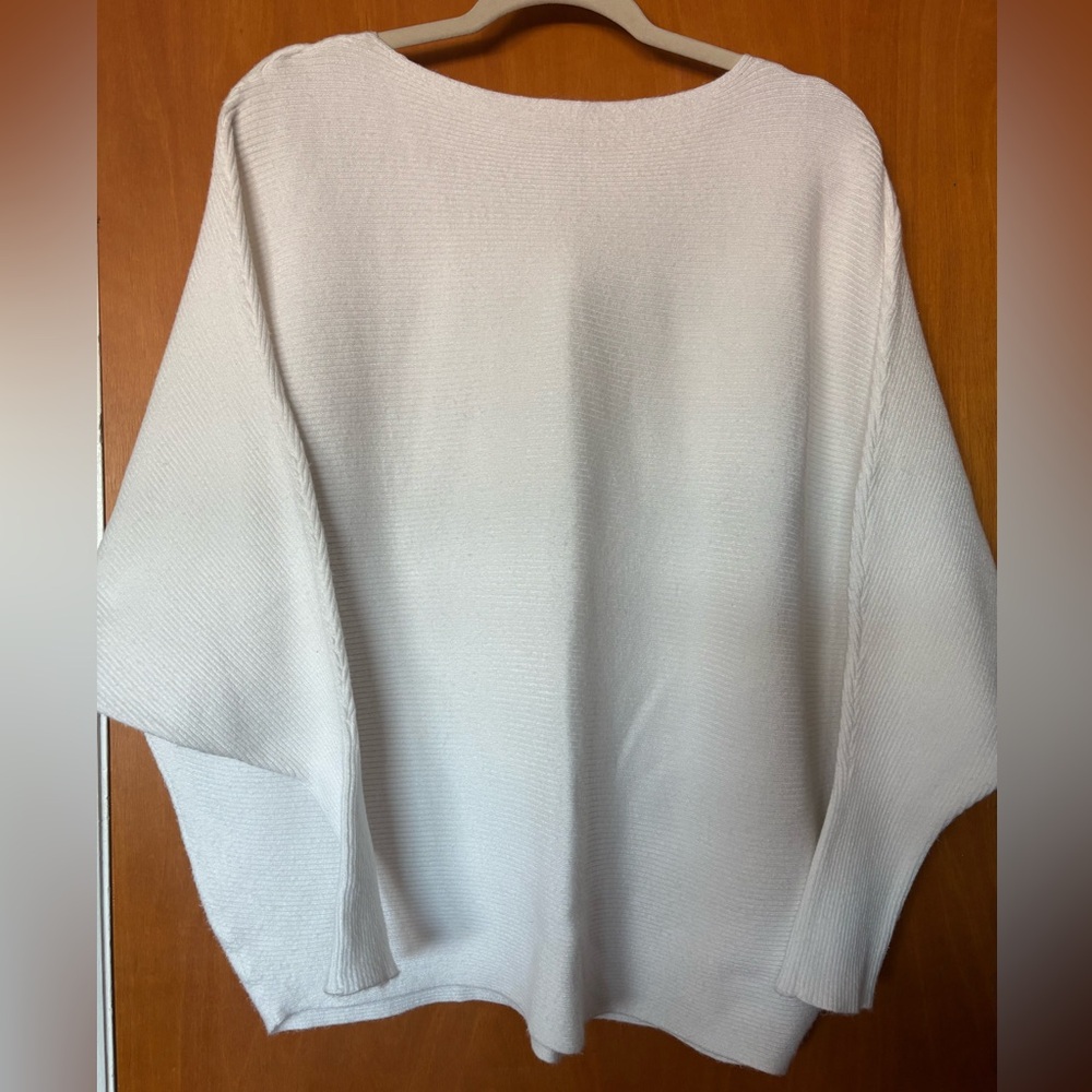 Philosophy Ribbed Knit Sweater XL | Soft Cream Neutral | Cozy Lightweight